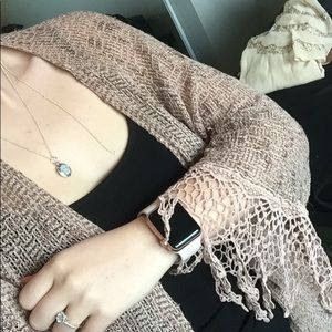 Sheer brown summer cardigan buckle